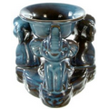 Three Elephant Oil Burner - Blue